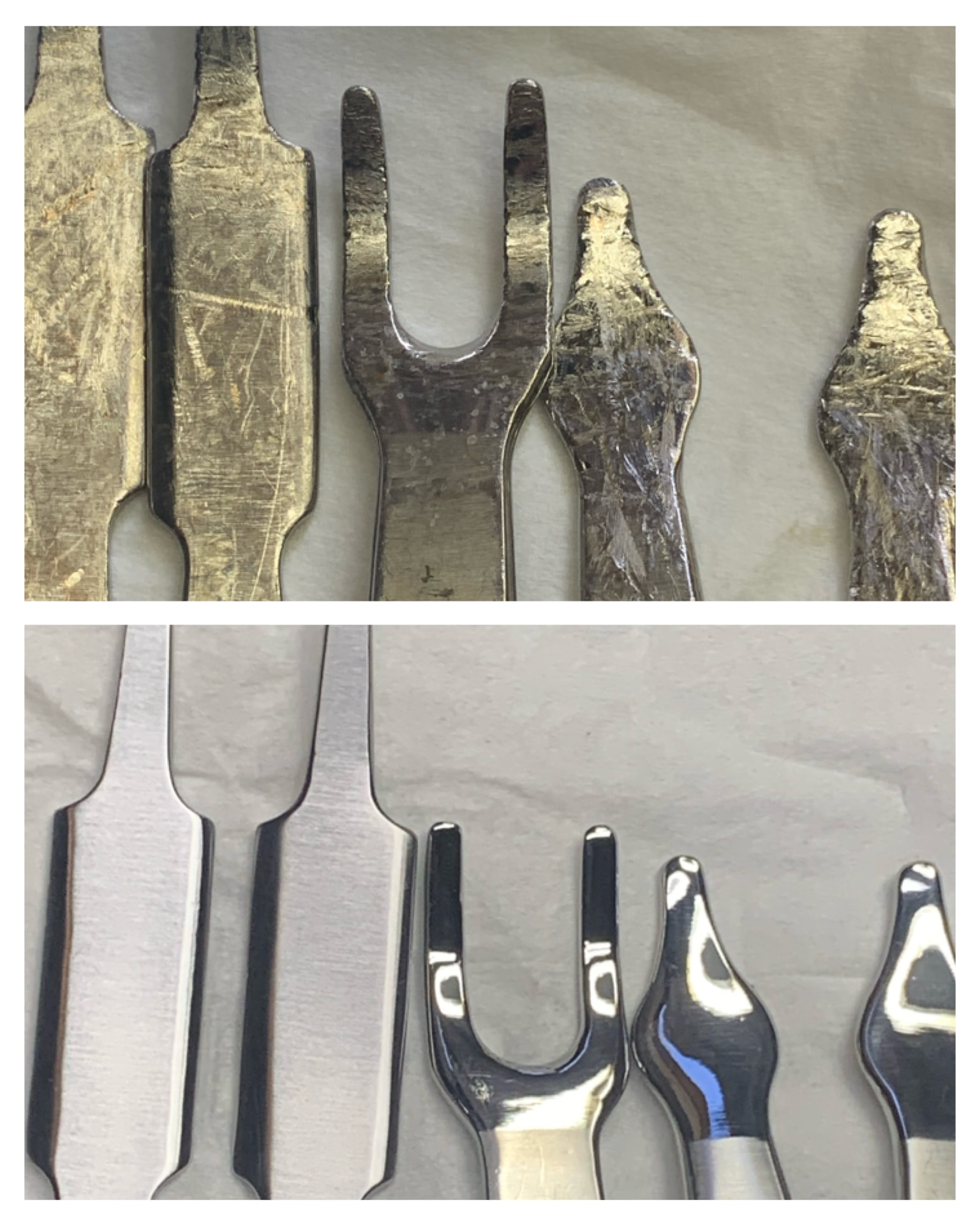 Surgical retractors laid out for inspection